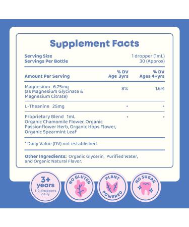 JoySpring Calmify Magnesium Glycinate for Kids | Liquid Magnesium with L-Theanine Supplement | Chamomile Extract & Passion Flower Extract | Sugar-Free Calm Drops | 1 fl oz (30 Servings) Magnesium Glycinate 1 Fl Oz (Pack of 1) - Buy Online on GoSupps.com