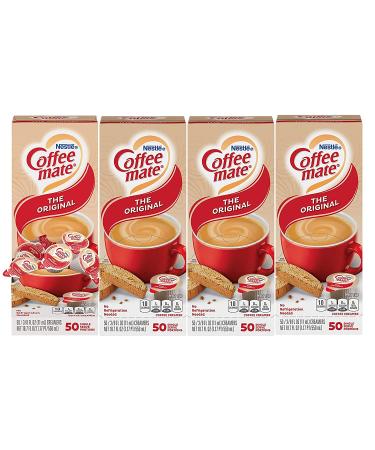 Nestle Coffee mate Coffee Creamer, Original, Liquid Creamer Singles, Non Dairy, No Refrigeration, Box of 50 Singles (Pack of 4)