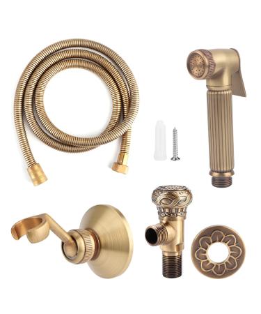 Bathroom Accessories Vintage Brass Handheld Bidet Sprayer Spray Head Bracket Hose Kit Bathroom Accessories
