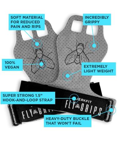 JerkFit Fly Grips - Soft Vegan Hand Grips for Cross Training - Lightweight Gloves for Pull Ups, Powerlifting, Gymnastics, WOD - Medium - Buy Online on GoSupps.com