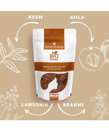 Orientana Organic Henna Hair Color - Caramel Brown | 100% Vegan & Natural | Long-Lasting Plant-Based Color for Light to Medium Brown Hair | 100g - Buy Online on GoSupps.com