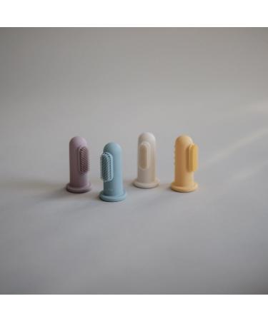 Mushie Baby Finger Toothbrushes - Set of 2 | Soft Silicone First Toothbrush for Babies | Soothes Irritated Gums | Food-Grade Material | Soft Lilac/Ivory - Buy Online on GoSupps.com