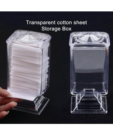 Honrane Cotton Pad Holder Cosmetic Cotton Pad Organizer Makeup Cotton Pad Box Dust Proof Cover Transparent Acrylic Nail Art Remover Paper Wipe Holder Storage Supplies Transparent - Buy Online on GoSupps.com