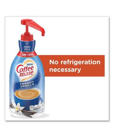 Coffee Mate French Vanilla Liquid Concentrate 1.5 Liter Pump Bottle + By The Cup Coffee Scoop - Buy Online on GoSupps.com