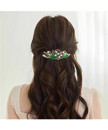 Vintage Hair Barrettes French Retro Hair Clips Women French Hair Clips Vintage Leaf Pearls Bronze Hair Clips Gold - Buy Online on GoSupps.com
