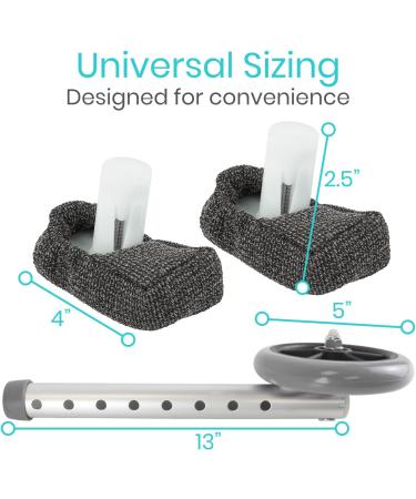 Vive Walker Wheels Ski Glides Covers (6 PCS) - Replacement Feet Parts for Folding Medical Rollator - Front and Back Stability - Universal Size - Buy Online on GoSupps.com