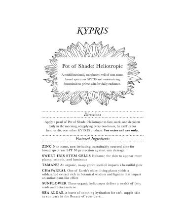 KYPRIS Pot of Shade SPF 30 Facial Sunscreen + Primer | Holistic High-Performance Skin Care - Buy Online on GoSupps.com