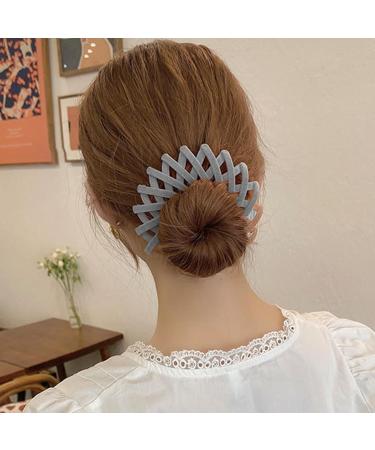 Bird magic hair clip - Nest Velvet Magic Hair Clip - Three Rows of Teeth Styling Supplies for Making Ponytail Bun and Hairpin for Long Short Curly Straight Hair Gray - Buy Online on GoSupps.com