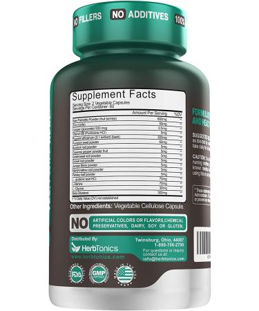 Herb Tonics Prostate Support Supplement for Men's Health - Saw Palmetto & Beta Sitosterol | 120 Capsules - Buy Online on GoSupps.com