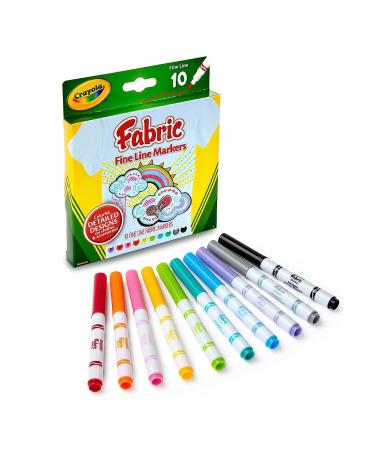 Crayola Fabric Markers for Kids - Set of 10 Fine Tip Assorted Colors - Buy Online on GoSupps.com
