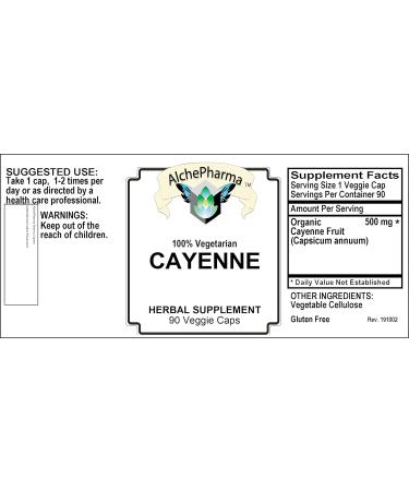 Cayenne Fruit - Organic 500mg Capsicum Annuum PARVE K-1604 - Vcaps (90 Vcaps) 1 Count (Pack of 1) - Buy Online on GoSupps.com