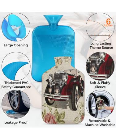 Retro-Style Fluffy Hot Water Bottle | 2L Capacity | Cozy Pain Relief for Back Neck & Shoulders - Buy Online on GoSupps.com