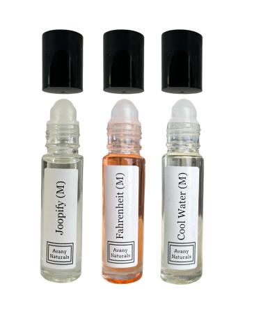 Mens Fragrance Samples - Set of 3 Colognes for Man Roll on Scented Body Oil Alcohol Free Perfume Oil (Best Collection) Mens Set #3