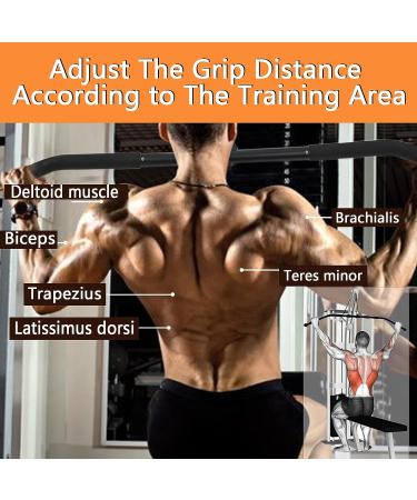 38IN Detachable Rubber Wrapped LAT Pull Down Bar for Cable Machine - Tricep and Back Muscle Exercises - Buy Online on GoSupps.com