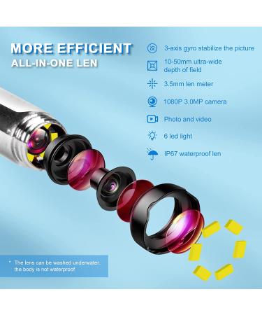 Ear Wax Removal Tool Camera - R1 Upgraded Wireless Otoscope with 1080P HD Camera | Ear Cleaner with Anti-Fall Off Eartips | Waterproof Ear Camera | Earwax Removal Kit for iPhone & Android - Black - Buy Online on GoSupps.com