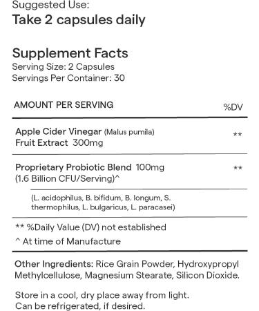 Rae Wellness Women's Pre + Probiotic with Apple Cider Vinegar - Gut Health Support - Vegan, Non-GMO, Gluten-Free - 60 Caps - Buy Online on GoSupps.com