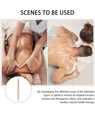 Healvian 2ST Foot Massager & Acupressure Pen Set - Deep Tissue Stimulator for Reflexology & Facial Massage | Magic Brass Rods - 12x1cm Yellow - Buy Online on GoSupps.com