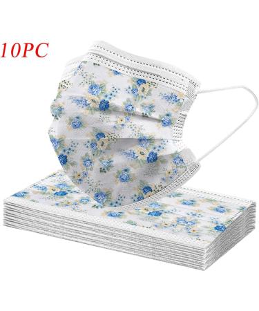 Lulupi 10-Piece Floral One-Way Adult Mouth Protection - Elegant Breathable Bonda Masks & Neckerchief for Women - A-04 - Buy Online on GoSupps.com