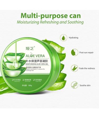 Aloe Vera Gel 300g Natural Aloe Gel Sun Relief Moisturizer Organic Aloe Vera Gel Aloe Vera Moisturiser for Face & Body Soft and Soothing Sensitive Skin Hydration - Buy Online on GoSupps.com