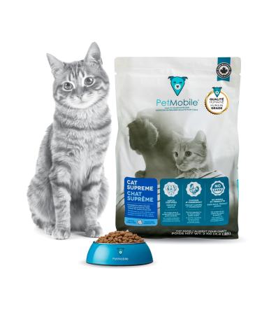 PETMOBILE Supreme Dry Cat Food 2KG/4.4LBS High-Protein Chicken & Salmon Recipe Taurine Fortified for Heart Health Supports Strong Muscles Boosts Digestive & Immune System Healthy Skin & Coat