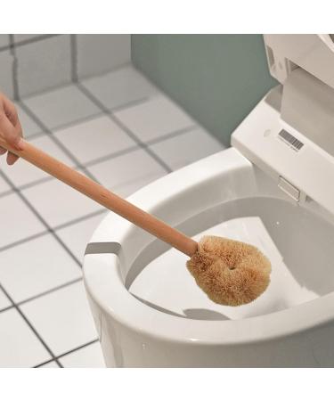 qazaa Updated Modern Version Toilet Bowl Brush Natural Coconut Fiber Brush and Beechwood Handle for Bathroom Toilet - Sturdy Deep Cleaning Toilet Cleaning Brush with Hanging Hook - Buy Online on GoSupps.com