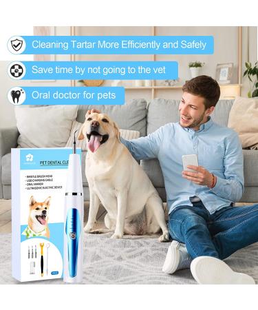 7Pcs Electric Dog Teeth Cleaning Kit for Easy Dental Care - Pet Tartar Remover & Ultrasonic Dental Cleaning Machine for Large & Small Dogs (Blue) - Buy Online on GoSupps.com