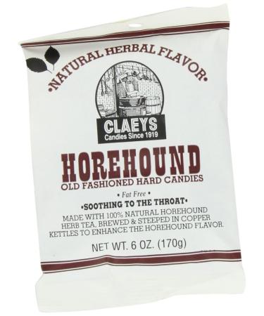 Claey's Natural Horehound Drops 6-Ounce Packages (Pack of 12)
