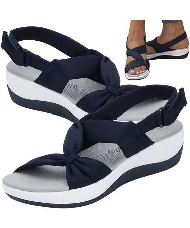 Lambo Women's Sandals - Orthopedic Foot Vault Support Adjustable Straps Ergonomic Sole for Walking & Hiking - 38 EU Blue - Buy Online on GoSupps.com