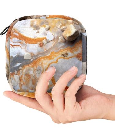 Marble Sanitary Napkin Storage Bag with Zipper for Teen Girls and Women - Multicolored - Buy Online on GoSupps.com