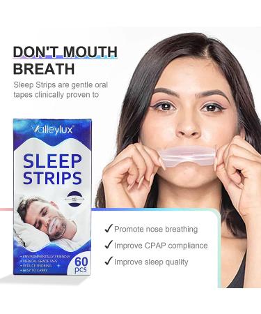Sleep Mouth Strips - Gentle Nasal Breathing Aid for Better Sleep Quality - Reduce Mouth Breathing & Snoring (60pcs) - Buy Online on GoSupps.com