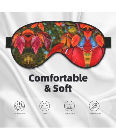 Fall Red Leaves & Fruits Print Unisex Eye Mask | Soft Light-Blocking Sleep Mask - Comfortable Sleep Accessory - Buy Online on GoSupps.com