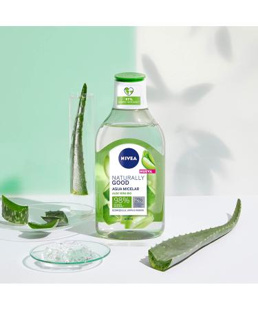 Nivea Naturally Good Micellar Water with Organic Aloe Vera (400 ml) - Facial Cleanser for Makeup Removal & Impurities Natural Hydrating Ingredients - Buy Online on GoSupps.com