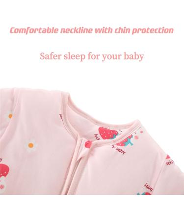 Chilsuessy Baby Sleeping Bag Winter 3.5 Tog | 100% Cotton Soft Sleep Bag for Infant/Toddler | Detachable Sleeves | Strawberry Rabbit Design | 2-4 Years - Buy Online on GoSupps.com