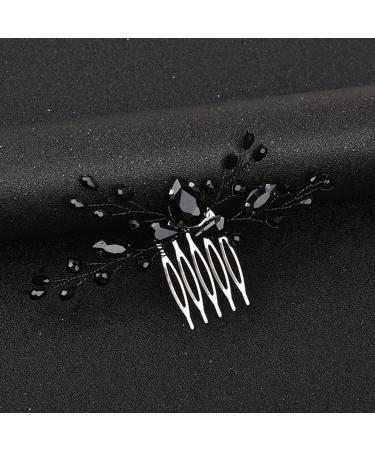 MAGICLULU Black Crystal Hair Accessories Bridesmaid Hair Accessories Bridal Headwear Women Insert Comb Elegant Bride Headdress Inserted Hair Comb Bride Hair Accessories Crystals Hair Comb - Buy Online on GoSupps.com