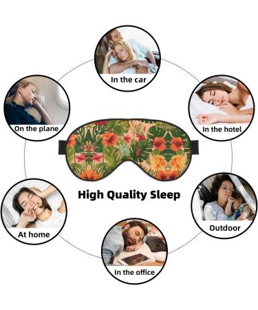 Ultra-Soft Light-Blocking Eye Mask - Hojas Tropicales Y Flores Print for Restful Sleep & Comfort | International Shipping Available - Buy Online on GoSupps.com