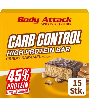 Body Attack Carb Control Protein Bar 15x 100g (Box) Crispy Caramel 15x100 g Crispy Caramel 15x100g