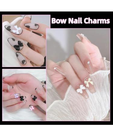 3D Bows Nail Charms - Pink Red White Black & Mixed Colors | Butterfly & Cherry Nail Art Gems for DIY Nail Decor - Buy Online on GoSupps.com