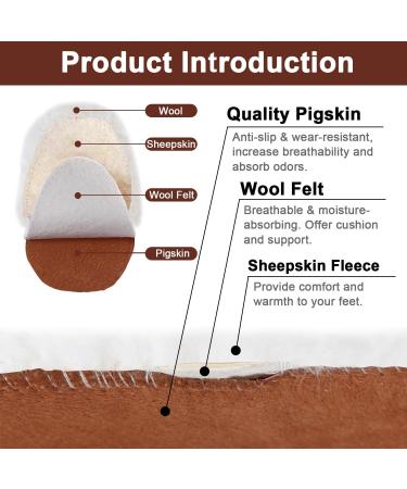 Genuine Sheepskin Fleece Insoles for Women - 2 Pairs Extra Thick Winter Boot Inserts & Furry Slipper Insoles - 8 M US Size - Buy Online on GoSupps.com