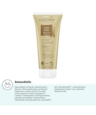 LOGONA Natural Cosmetics Lava Clay Wash Cream Patchouli 200 ml - Buy Natural Skincare Online | International Shipping Available - Buy Online on GoSupps.com
