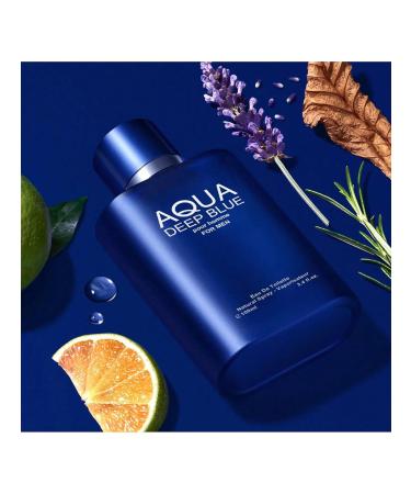 King&Aqua Deep Blue Men Cologne Set Eau De Parfum Spray For Men Fruity Notes Enriched By A Strong Woody Based Fragance Ideal for Day Wear - 3.4 Fl Oz - Buy Online on GoSupps.com