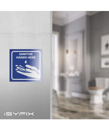 iSYFIX Antibacterial Soap/Sanitize Hands Signs Stickers - 4 Pack 6x6 Inch - Self-Adhesive Vinyl Labels Laminated for Ultimate UV Weather Scratch Water and Fade Resistance Indoor & Outdoor 1 Count (Pack of 4) blue and green - Buy Online on GoSupps.com