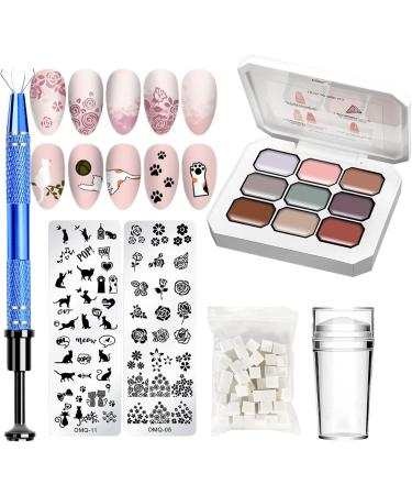 Kit de vernis gel solide | Kit d' ponges de peinture pour vernis Pat Art d grad manucure avec ponges et pince en m tal pour salon cr atif d'ongles - Buy Online on GoSupps.com