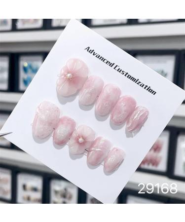 Nail Tips False Nails Tips Art Press on Nails Hand Made Fake Nails Painting Alloy Chain Decor Luxury Magic Mirror Power Design Punk Press On Nails(29168 L)