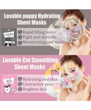Sheet Mask - Face Mask Set for Teenage Girls - Fun Animal Printed Sheet Face Masks - With Tiger and Cat Easy Use Face Mask Gift Set - Hydrating Brighten Soothe - Face Masks for All Skin Types (5) - Buy Online on GoSupps.com