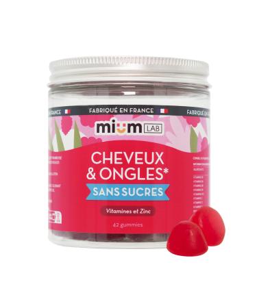 Mium Lab - 3 Month Program - Growth & Fortification for Hair and Nails - Clinically Tested & Highly Dosed (10000% Biotin) | Gummies Red Fruit Flavor Sugar Free | Made in France