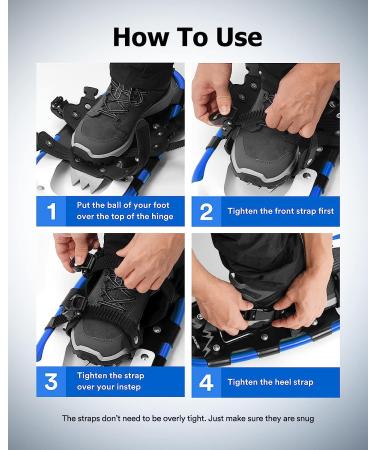 GORPORE All Terrain Snowshoes - Lightweight Aluminum Alloy - 21/25/30 Inches - for Women, Men, Youth - Hiking & Mountaineering - Heel Lift Riser - Double-Ratchet Binding - Carrying Tote Bag - Buy Online on GoSupps.com