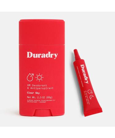 Duradry 2-Step Protection System - AM Deodorant  PM Antiperspirant Gel - Prescription Strength Antiperspirant Deodorant Specially Formulated For Sweating or Hyperhidrosis  Block Sweat - Clear Sky