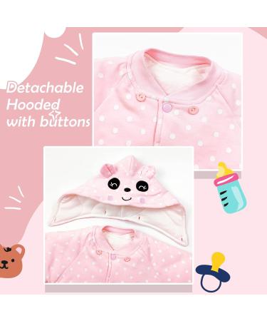 Minizone Baby Hooded Snowsuit with Footies and Hat | Winter Romper Jumpsuit for Girls | Cotton Overall for 1-3 Months | Panda Design | 0-3 Months Size - Buy Online on GoSupps.com