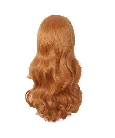 MapofBeauty Curly Bangs Wig - Golden Orange Synthetic Fiber Cosplay Hair - Buy Online on GoSupps.com