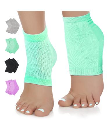 Nado Care Moisturizing Socks Lotion Gel for Dry Cracked Heels - Spa Gel Socks Humectant Moisturizer Heel Balm Foot Care Heel Softener Compression Cotton - 4 Pair